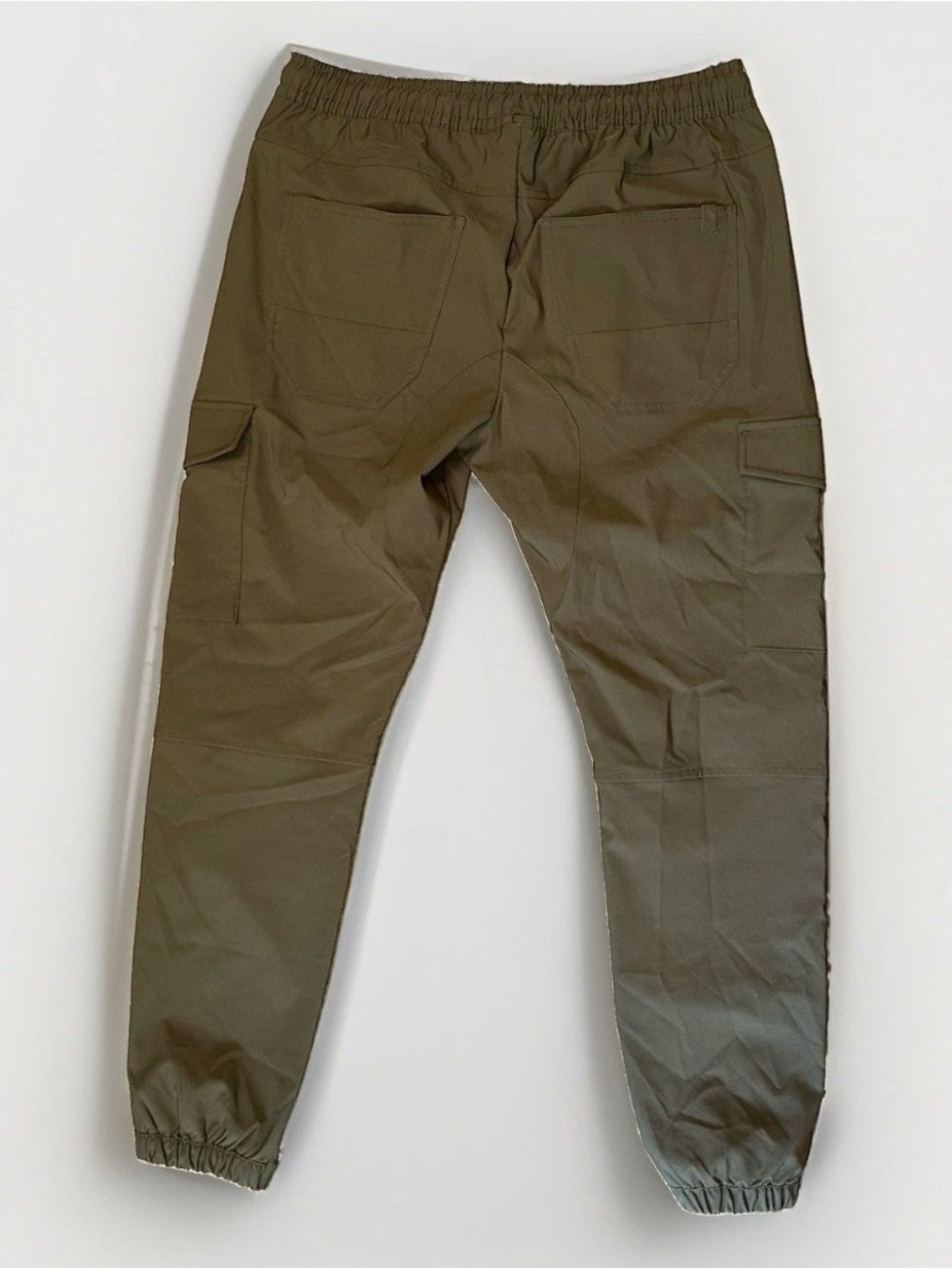 Stone Falcon Brown Cargo Joggers Pants Men's Medium Stretch Nylon Cinch A8-068 - Picture 2 of 16
